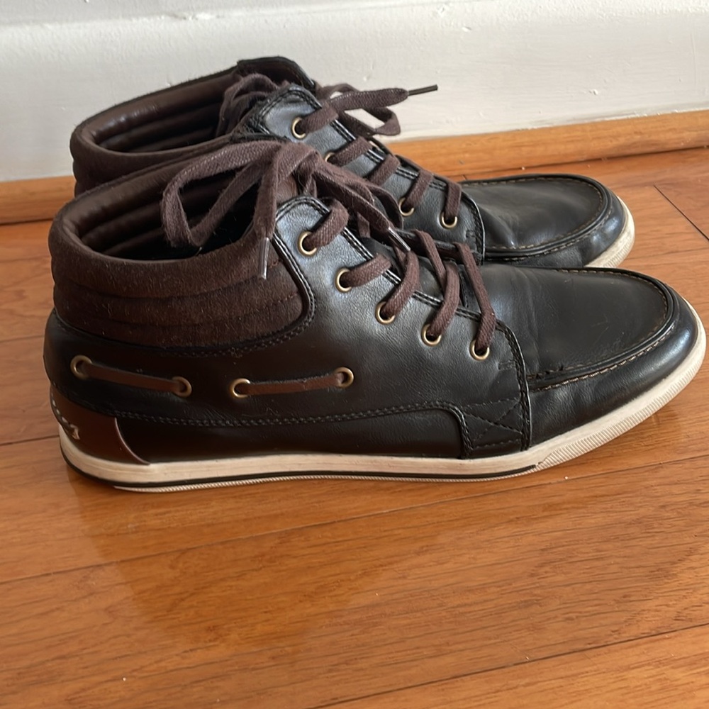 Mens Aldo Black and Brown High Top Shoes Size 9